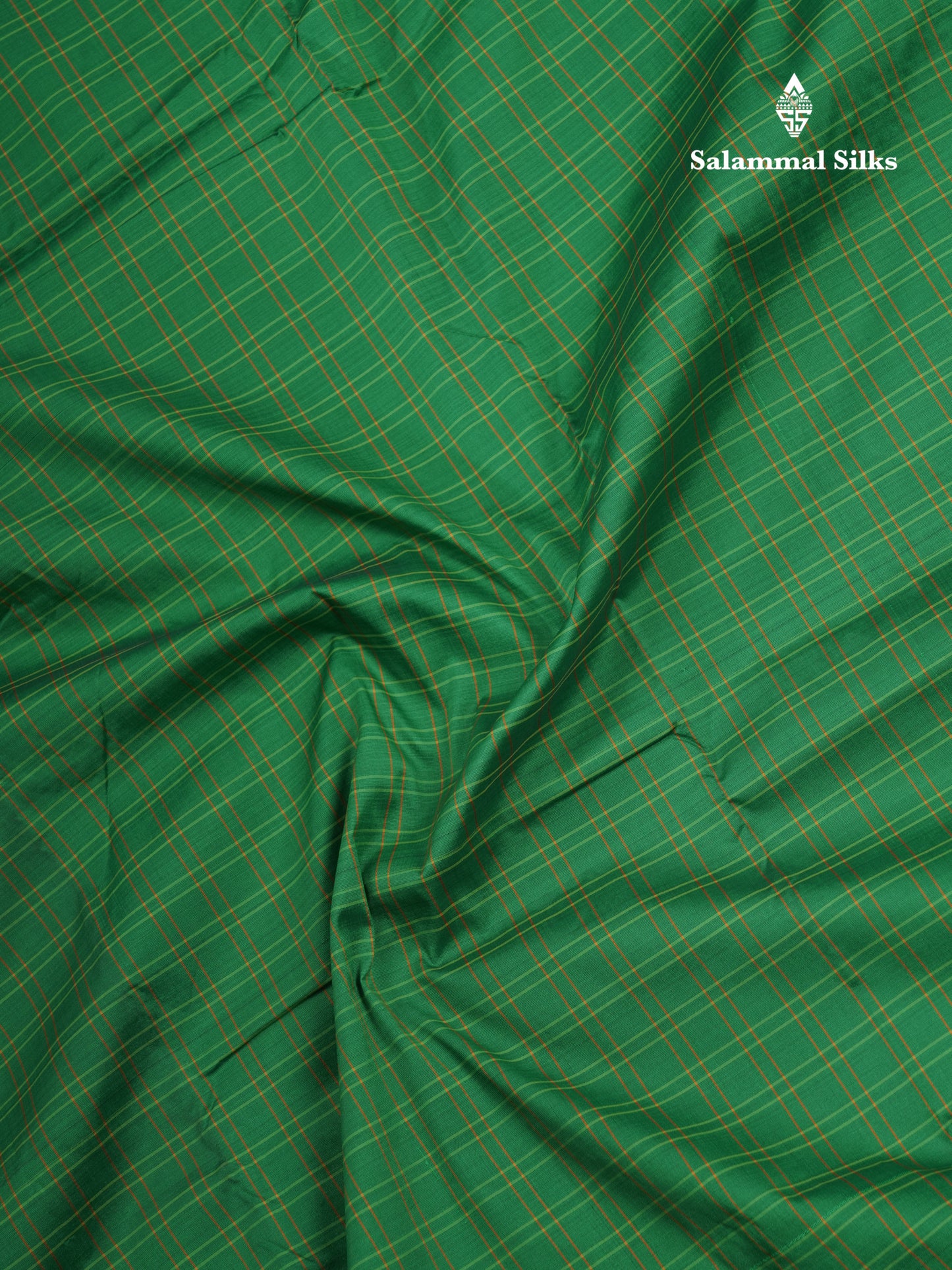 9 Yards Semi Silk Saree Green Colour with Bottle Green Border