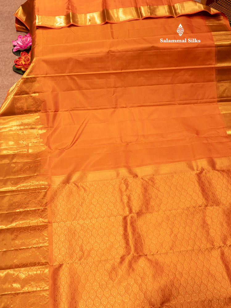 Dark Brown Colour Pure Kanjivaram Silk Saree with Pallakku Border