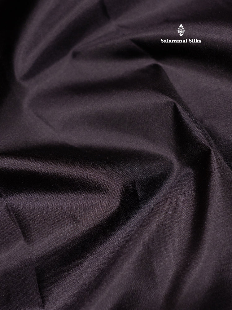 Black Colour Plain Pure Kanjivaram Silk Saree with Pallakku Border