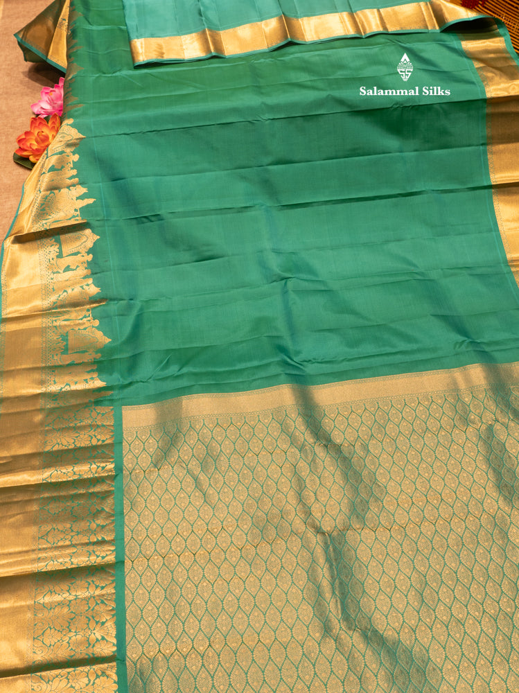 Dark Brown Colour Pure Kanjivaram Silk Saree with Pallakku Border