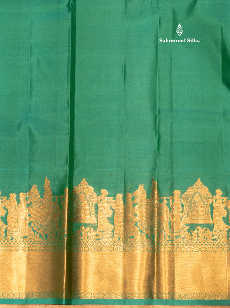 Dark Brown Colour Pure Kanjivaram Silk Saree with Pallakku Border