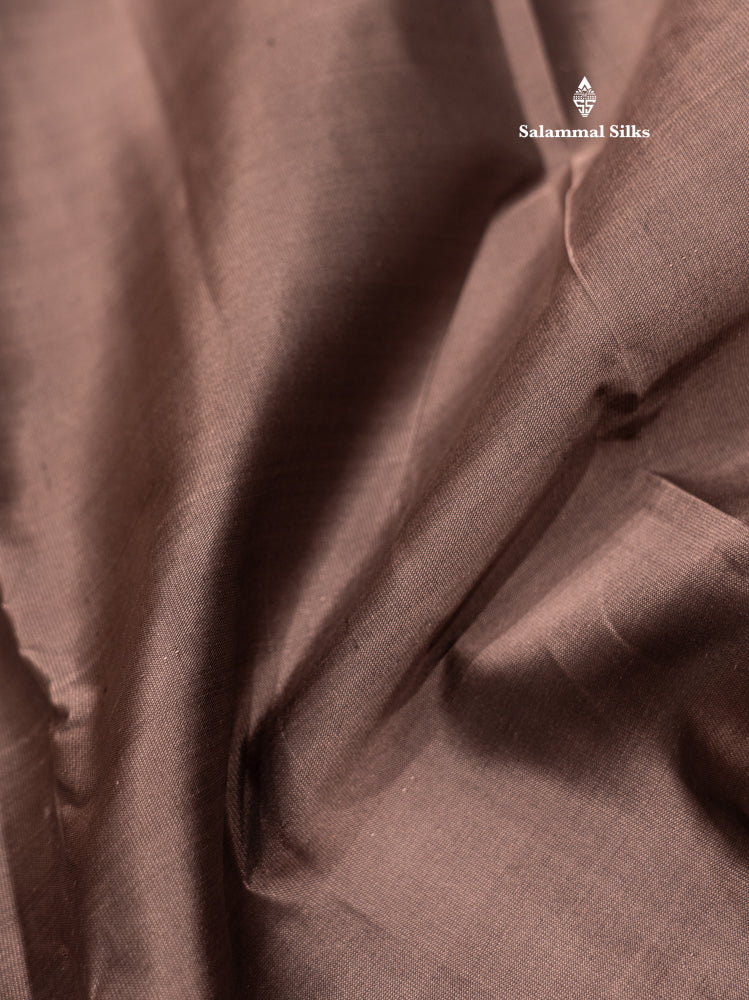 Grey Colour Plain Pure Kanjivaram Silk Saree with Pallakku Border