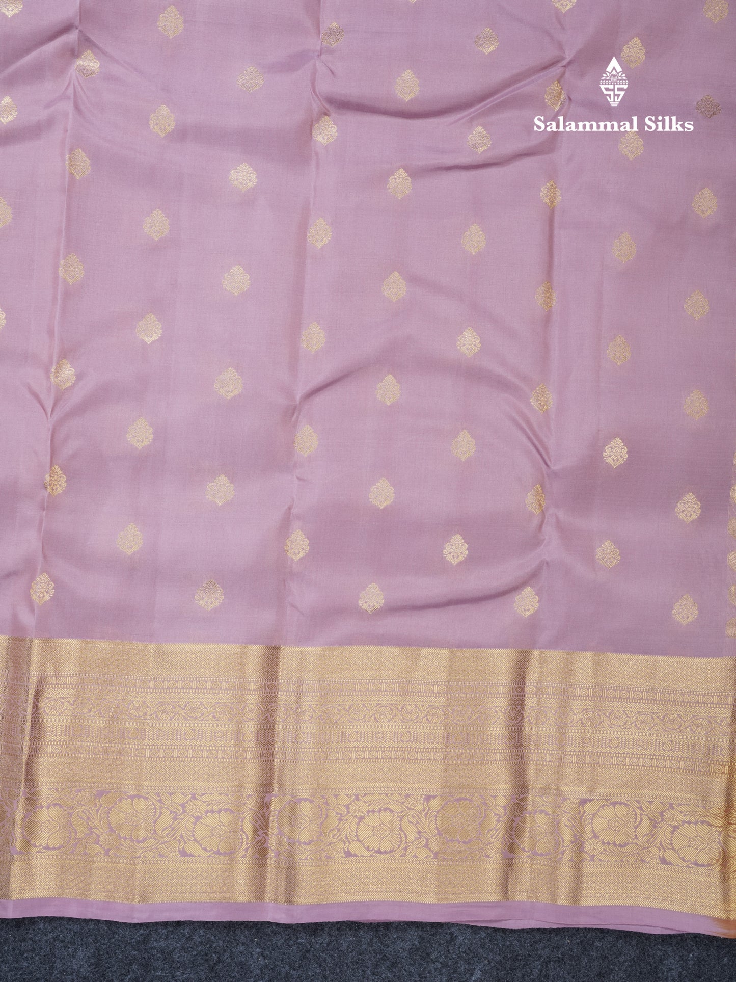 Baby Pink Puremix Silk Saree With Contrast Bronze Blouse