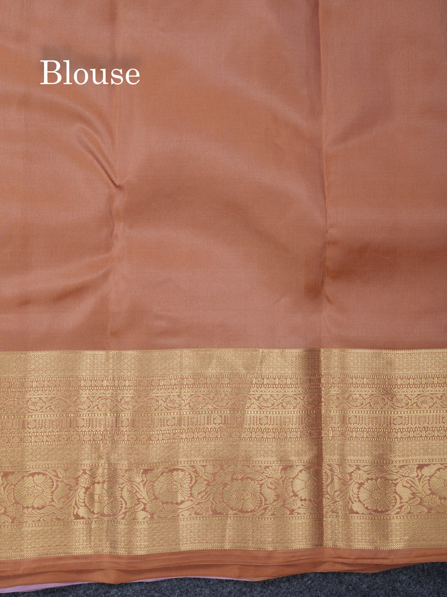 Baby Pink Puremix Silk Saree With Contrast Bronze Blouse