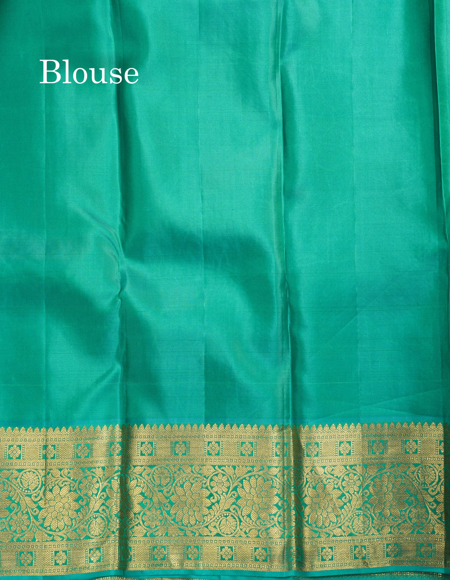 Parrot Green Bridal Pure Kanjivaram Silk Saree With Contrast Sea Green Border