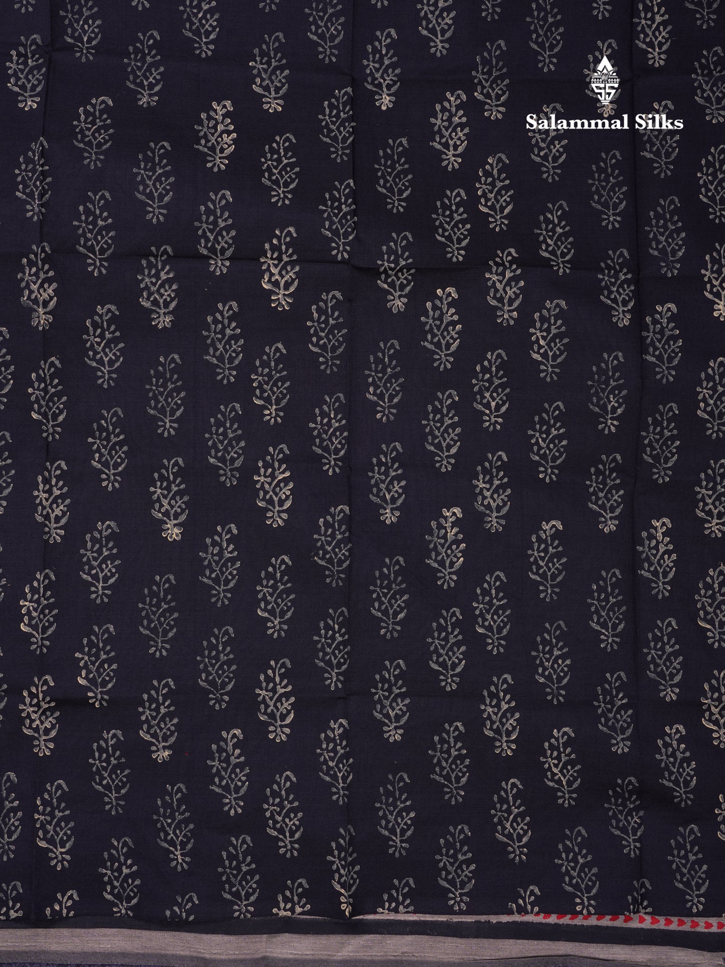 Beautiful Cream Sandal South Cotton Printed Saree With Contrast Black Blouse