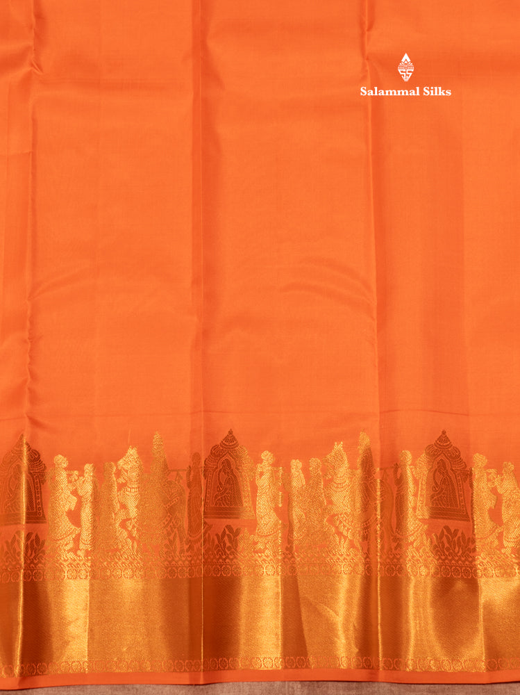 Dark Brown Colour Pure Kanjivaram Silk Saree with Pallakku Border