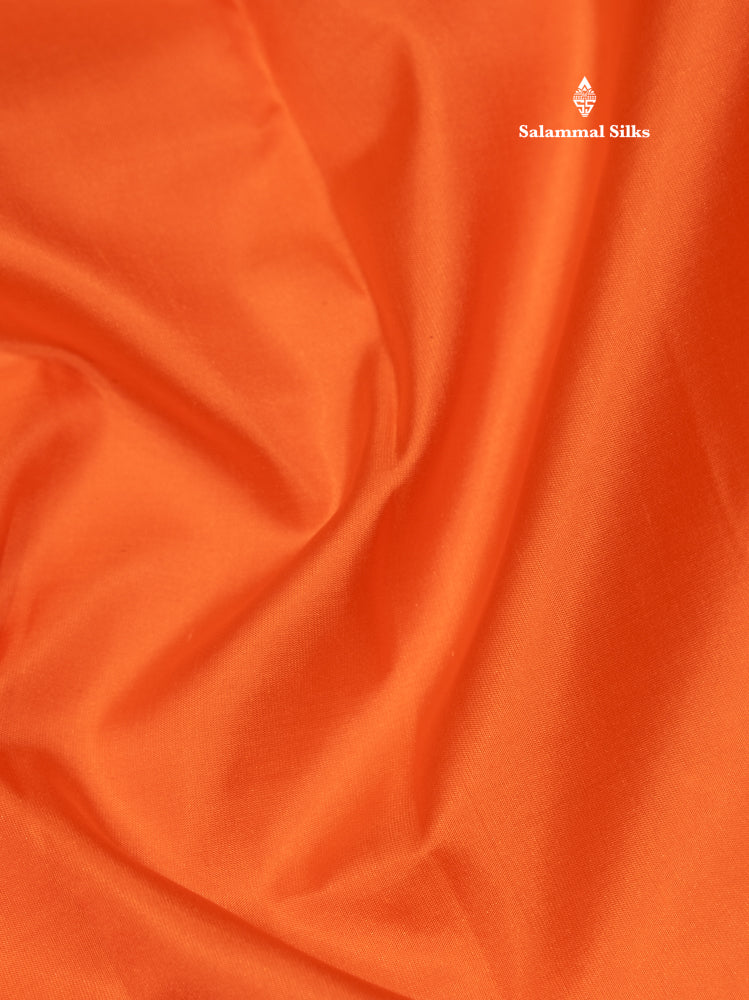 Peach Colour Plain Pure Kanjivaram Silk Saree with Pallakku Border