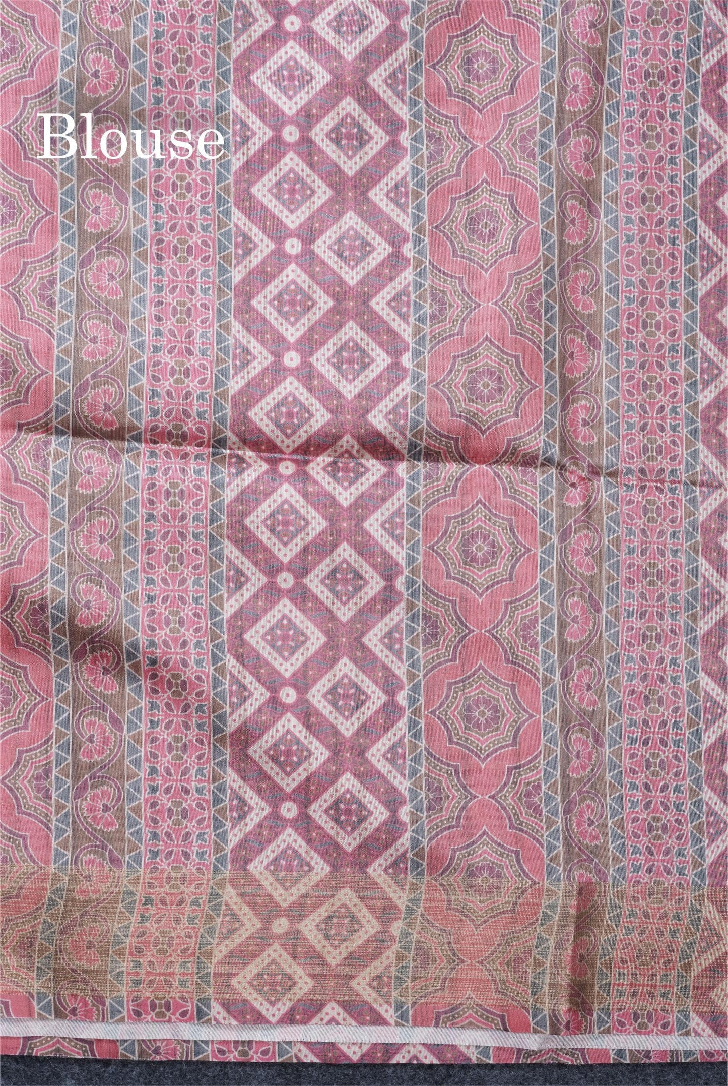 Sandal Semi Tussar Saree With Contrast Grey Fancy Border