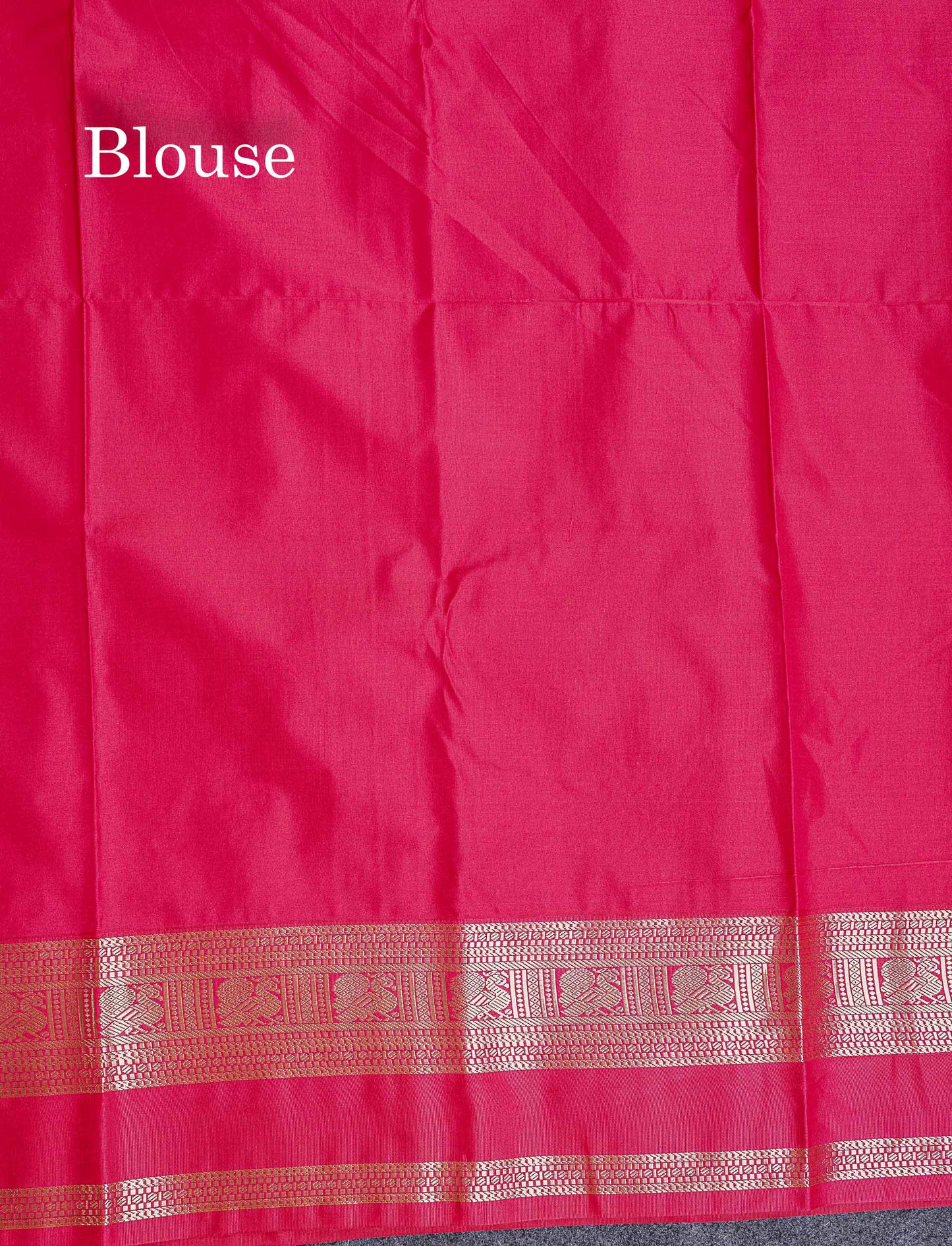 Contrast Red Blouse Of Manthulir Green Semi Silk Saree