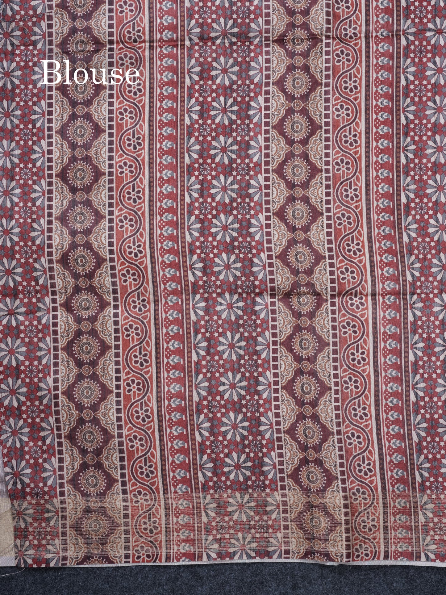 Sandal Semi Tussar Saree With Contrast Grey Fancy Border