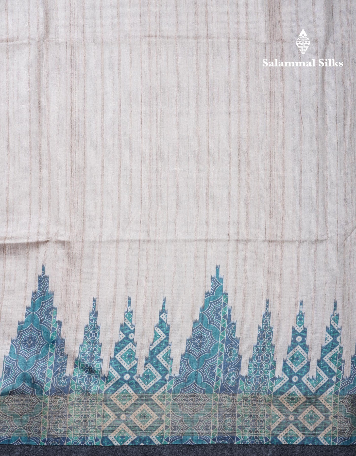 Sandal Semi Tussar Saree With Contrast Grey Fancy Border