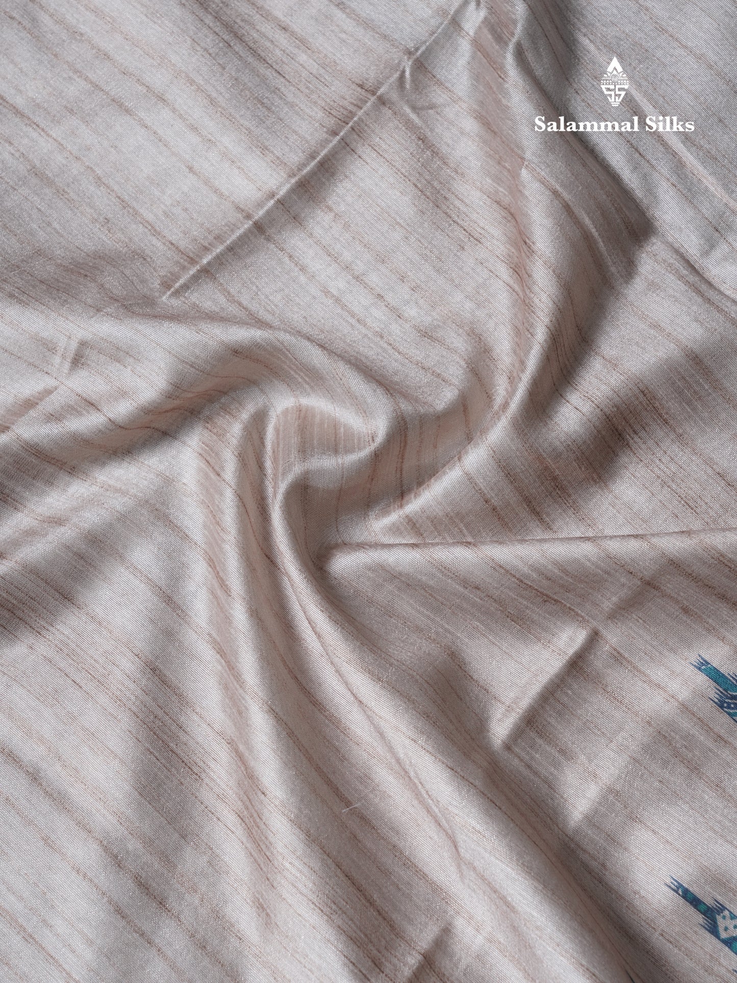 Sandal Semi Tussar Saree With Contrast Grey Fancy Border