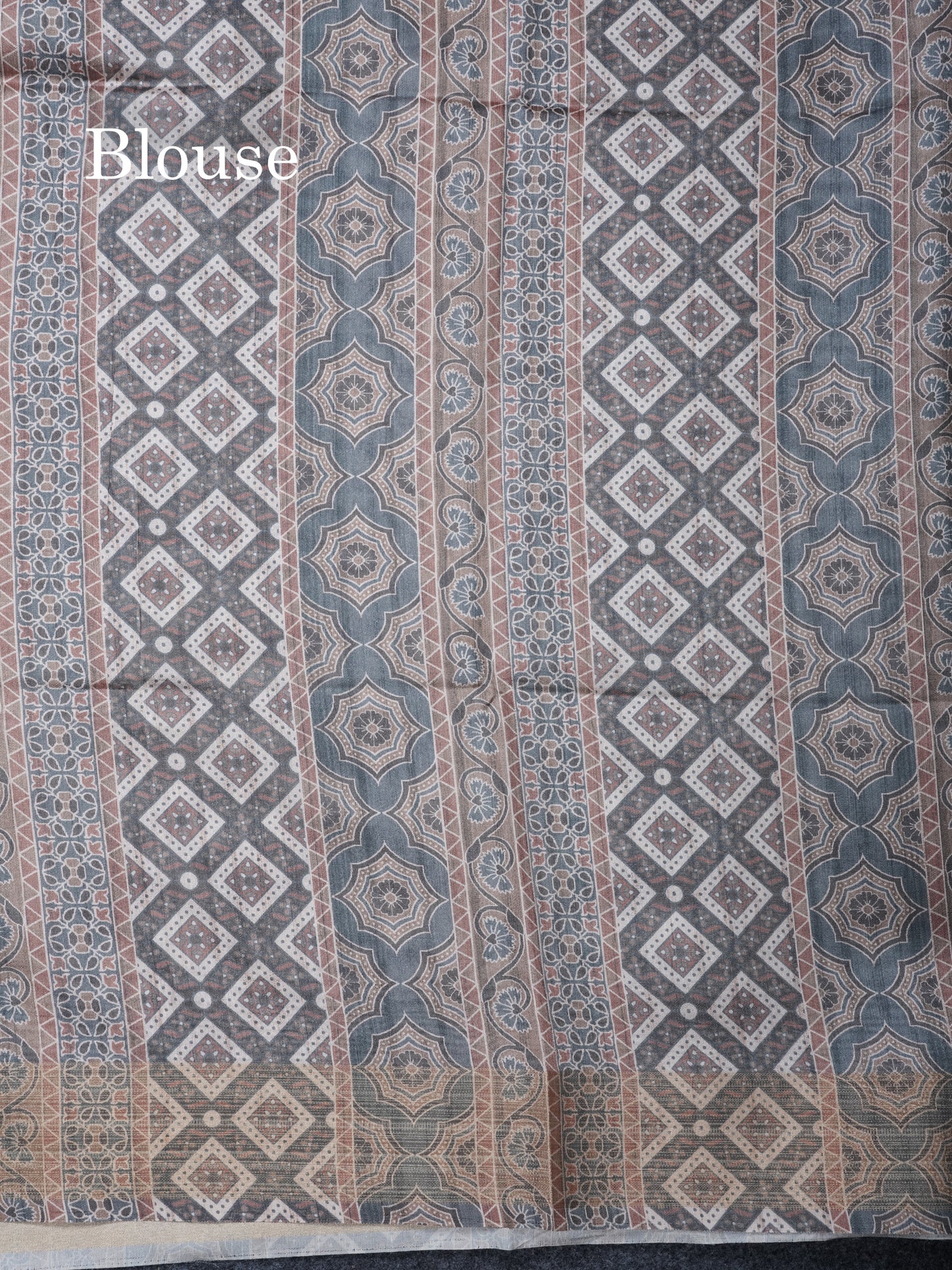 Sandal Semi Tussar Saree With Contrast Grey Fancy Border