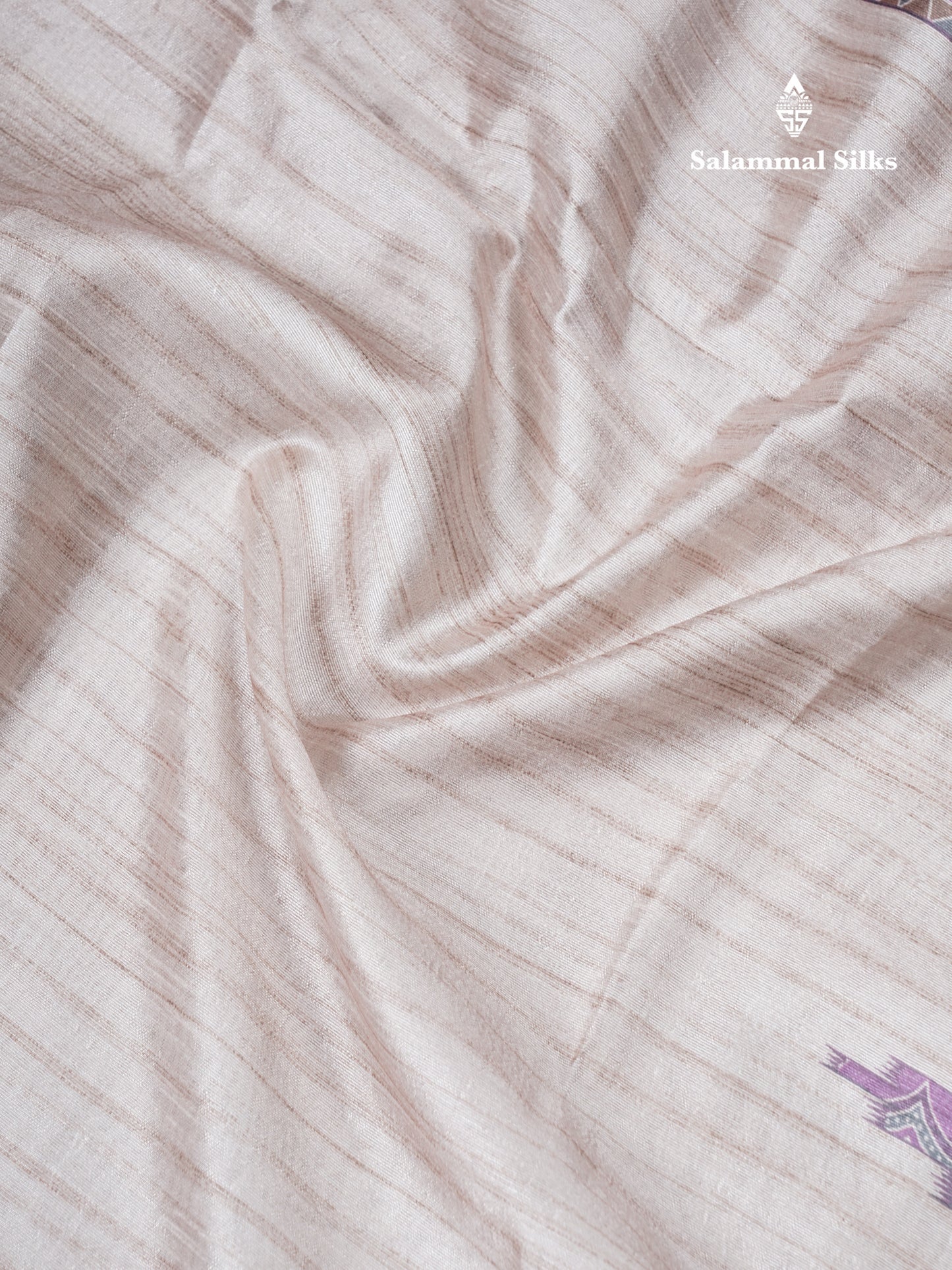 Sandal Semi Tussar Saree With Contrast Grey Fancy Border