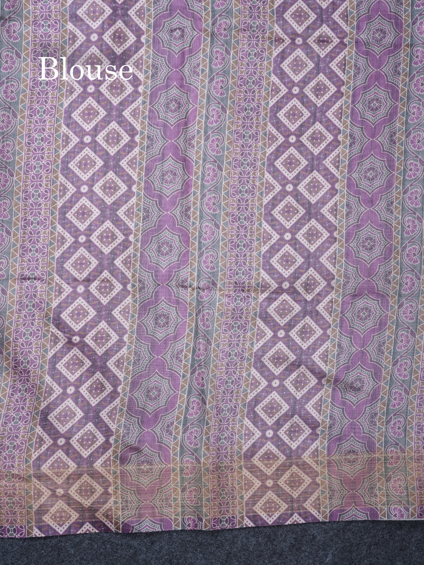 Sandal Semi Tussar Saree With Contrast Grey Fancy Border
