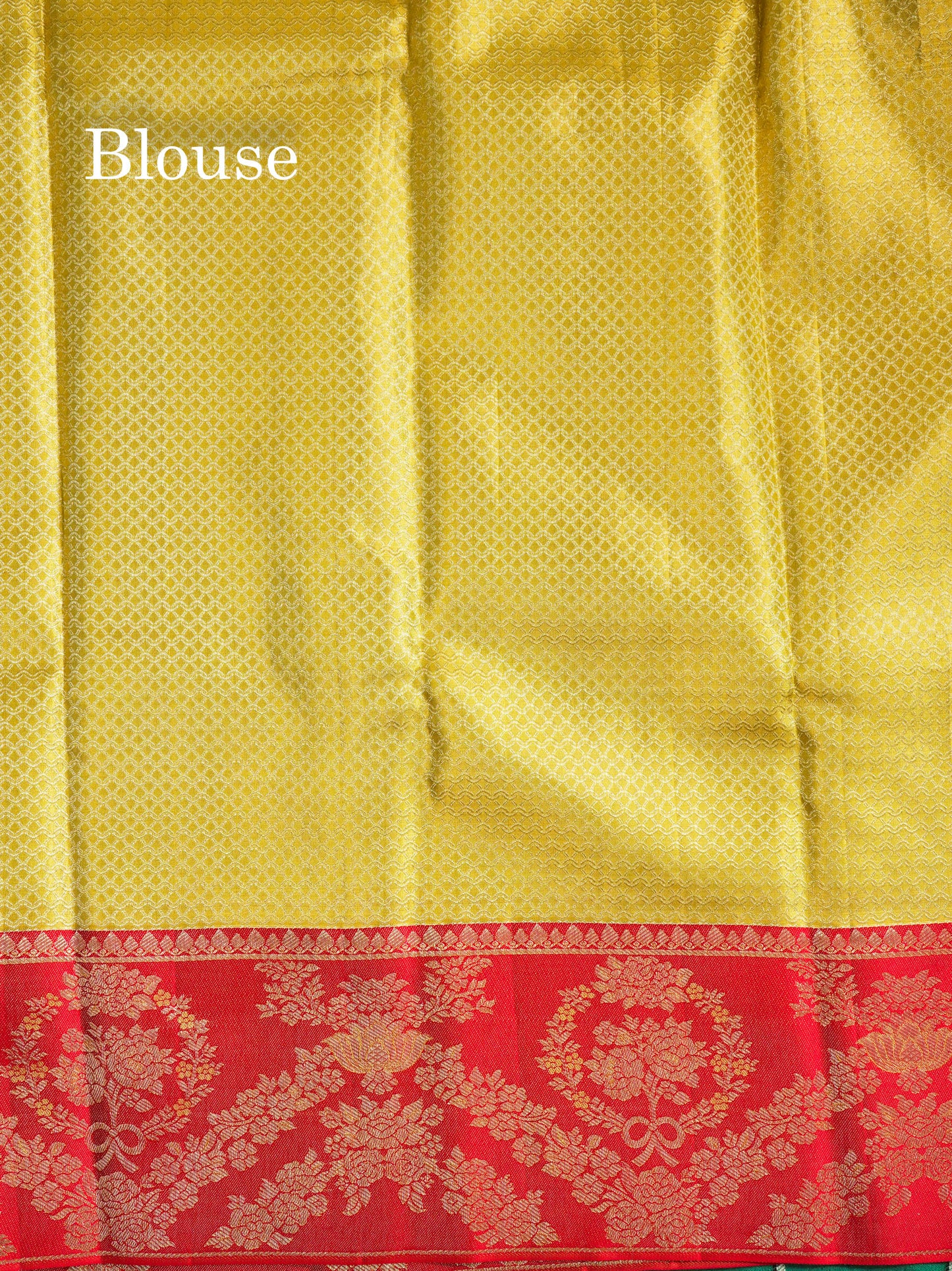 Beautiful Gold Tissue Bridal Pure Kanjivaram Silk Saree With Contrast Chilly Red Border