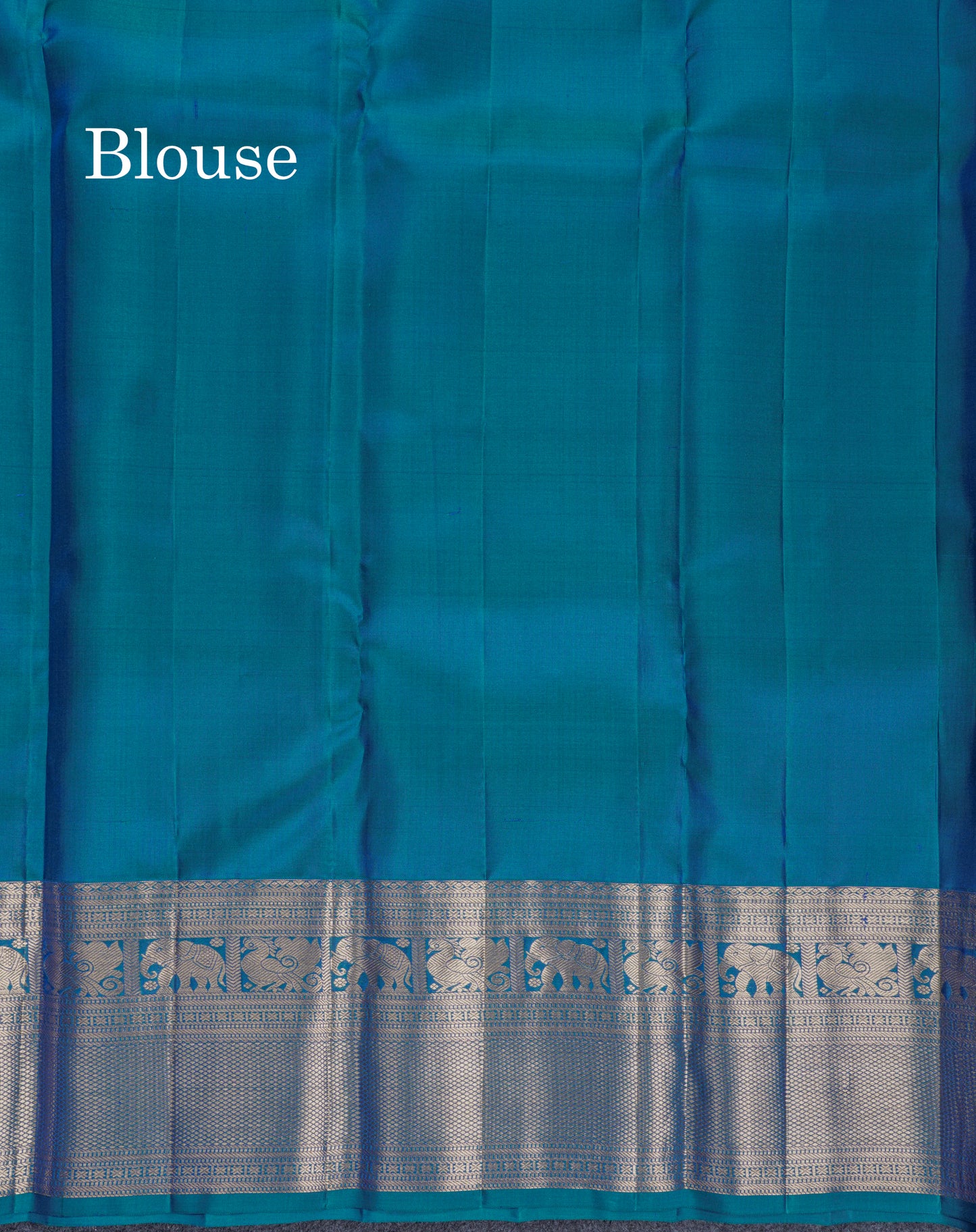Beautiful Dual Tone Peacock Blue Bridal Pure Kanjivaram Silk Saree With Traditional Evening Morning Border