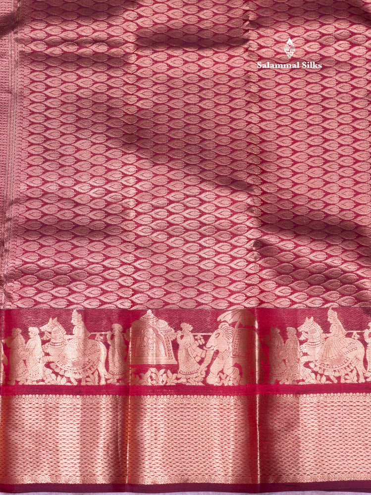 Maroon Colour Pure Kanjivaram Silk Saree with Pallakku Border