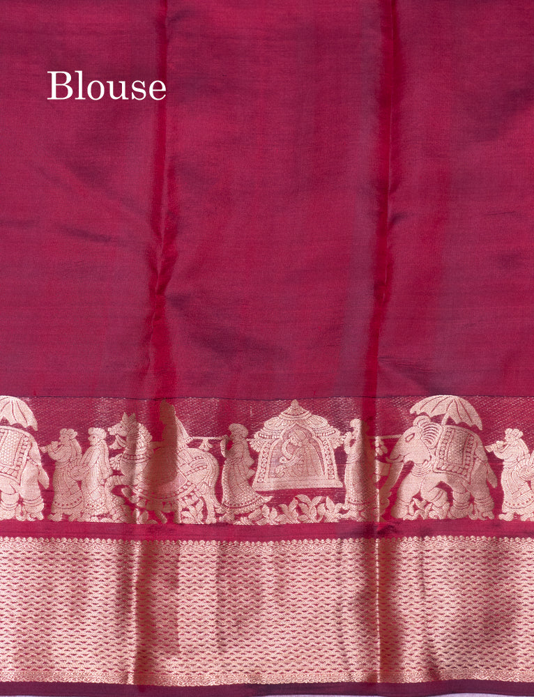 Maroon Colour Pure Kanjivaram Silk Saree with Pallakku Border