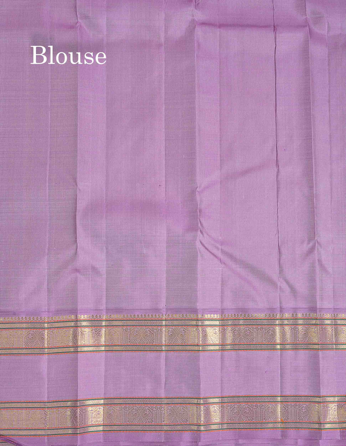 Korvai Pure Kanjivaram Silk Saree - Bottle Green Colour Body Zari Butta With Lavender Traditional Gap border