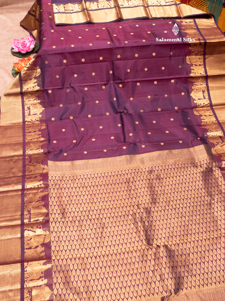 Maroon Colour Pure Kanjivaram Silk Saree with Pallakku Border