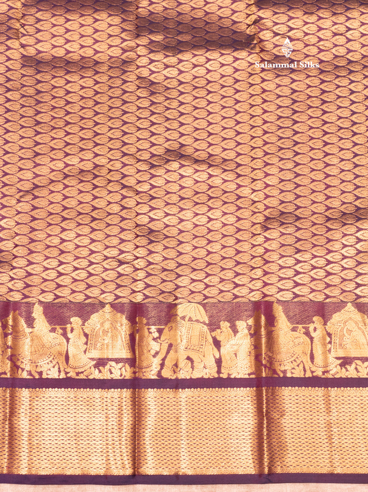 Maroon Colour Pure Kanjivaram Silk Saree with Pallakku Border