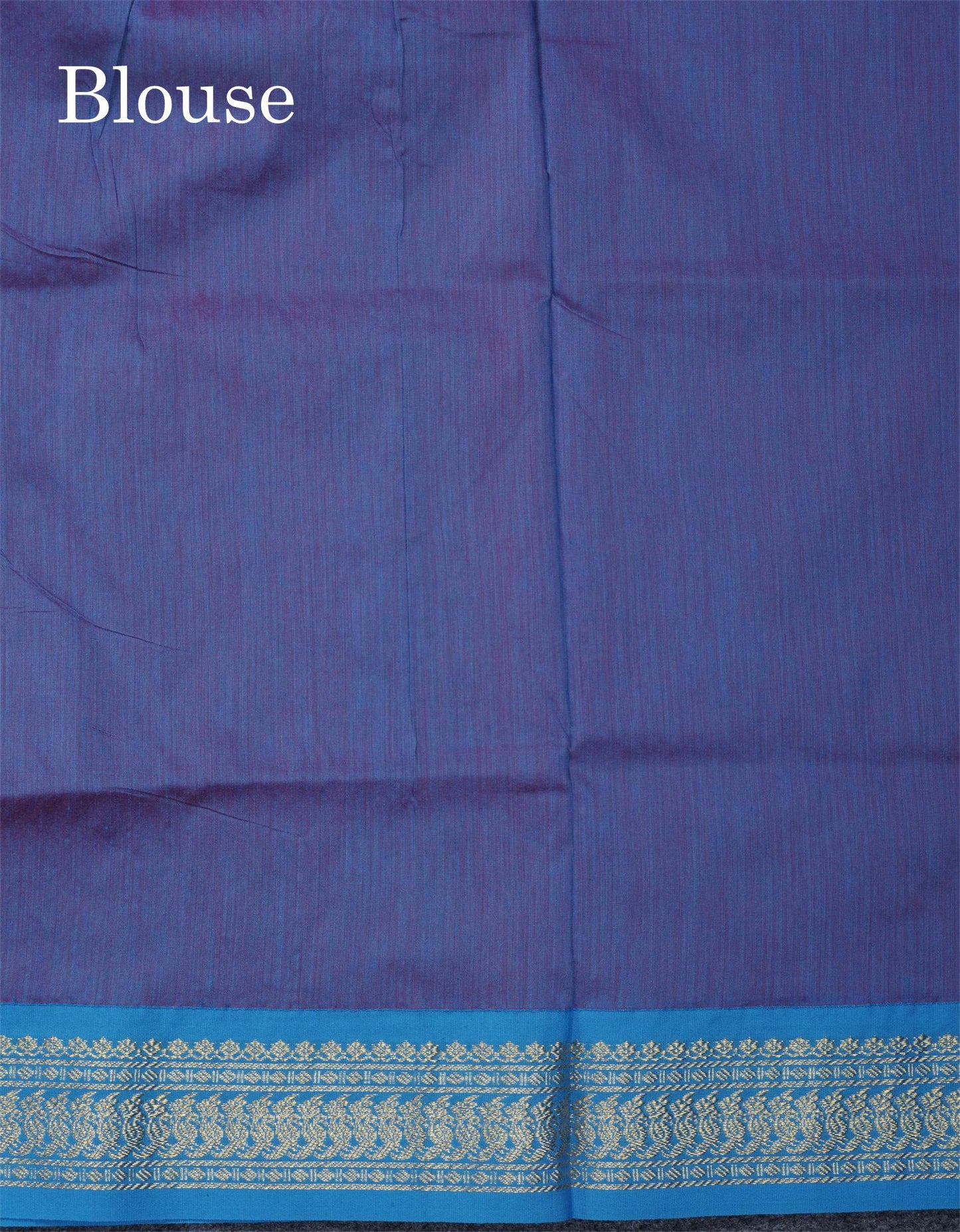 Chilly Red Kalyani Cotton Saree With Contrast Blue Border