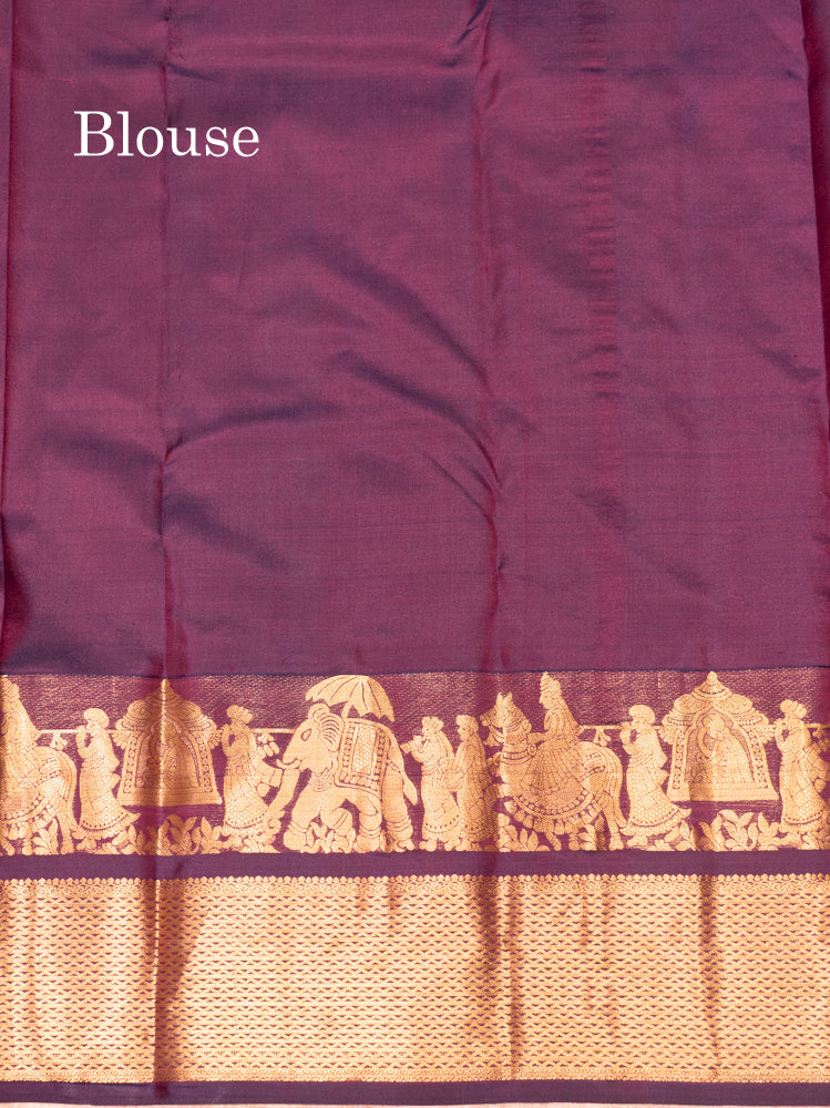 Maroon Colour Pure Kanjivaram Silk Saree with Pallakku Border