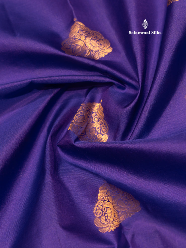 Dual Tone Violet & Green Colour Pure Kanjivaram Silk Saree with Pallakku Border
