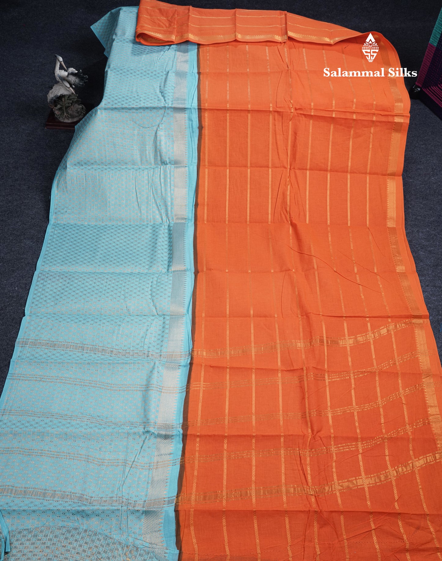 Beautiful Dark Purple Pure Sungudi Cotton Saree With Contrast Sandal Long Border