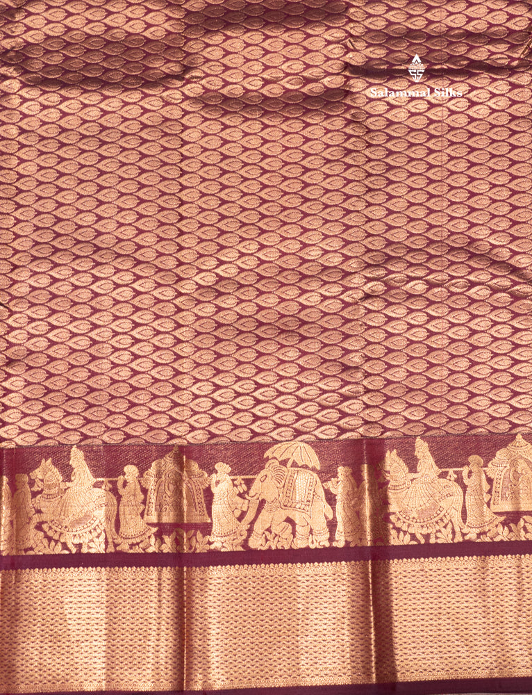 Maroon Colour Pure Kanjivaram Silk Saree with Pallakku Border