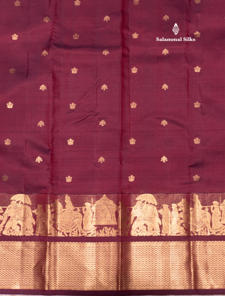 Maroon Colour Pure Kanjivaram Silk Saree with Pallakku Border