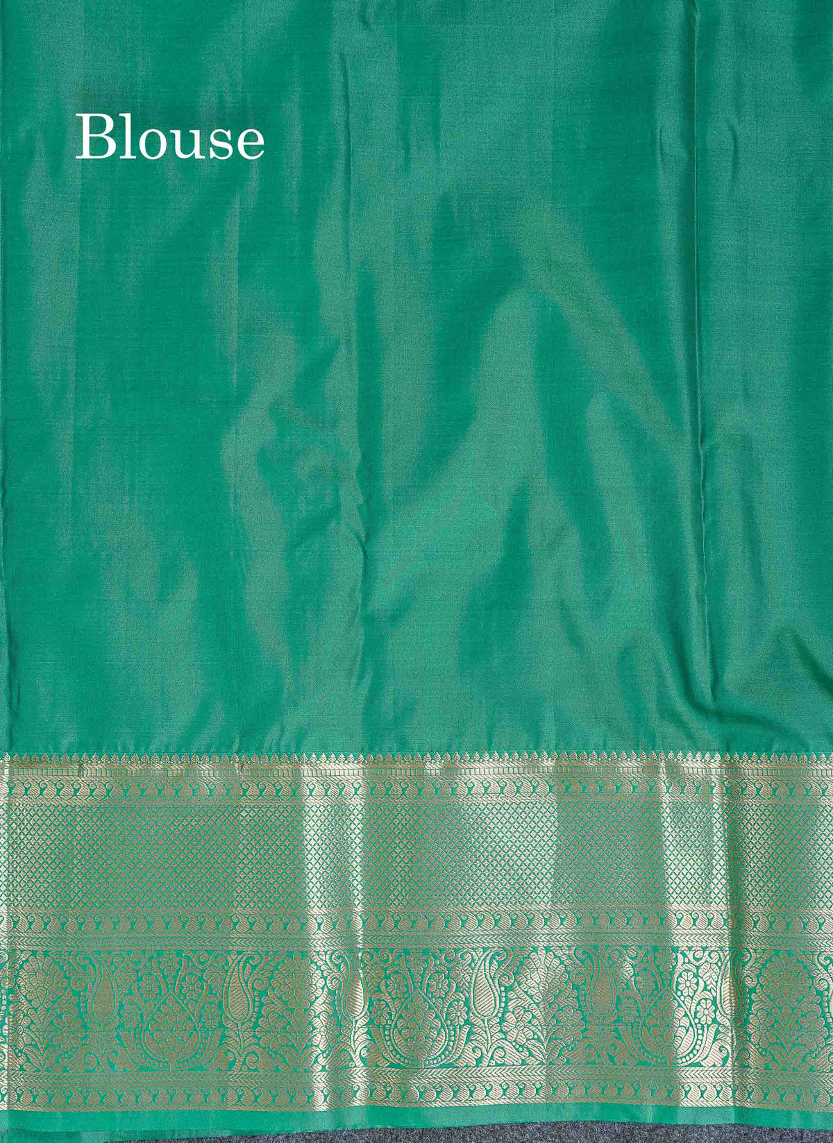 Bridal Semi Silk Saree - Black Colour Body With Contrast Saffire Green Evening Morning Border
