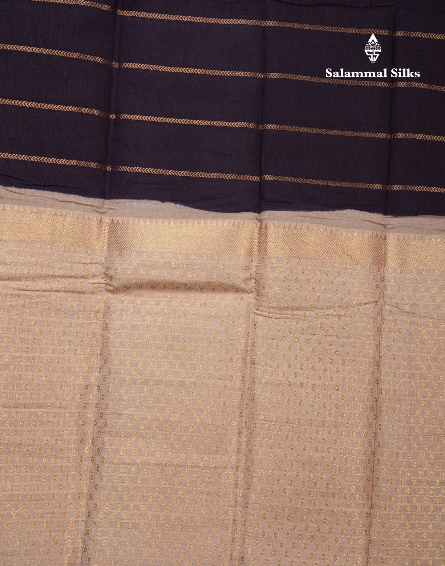 Beautiful Dark Purple Pure Sungudi Cotton Saree With Contrast Sandal Long Border