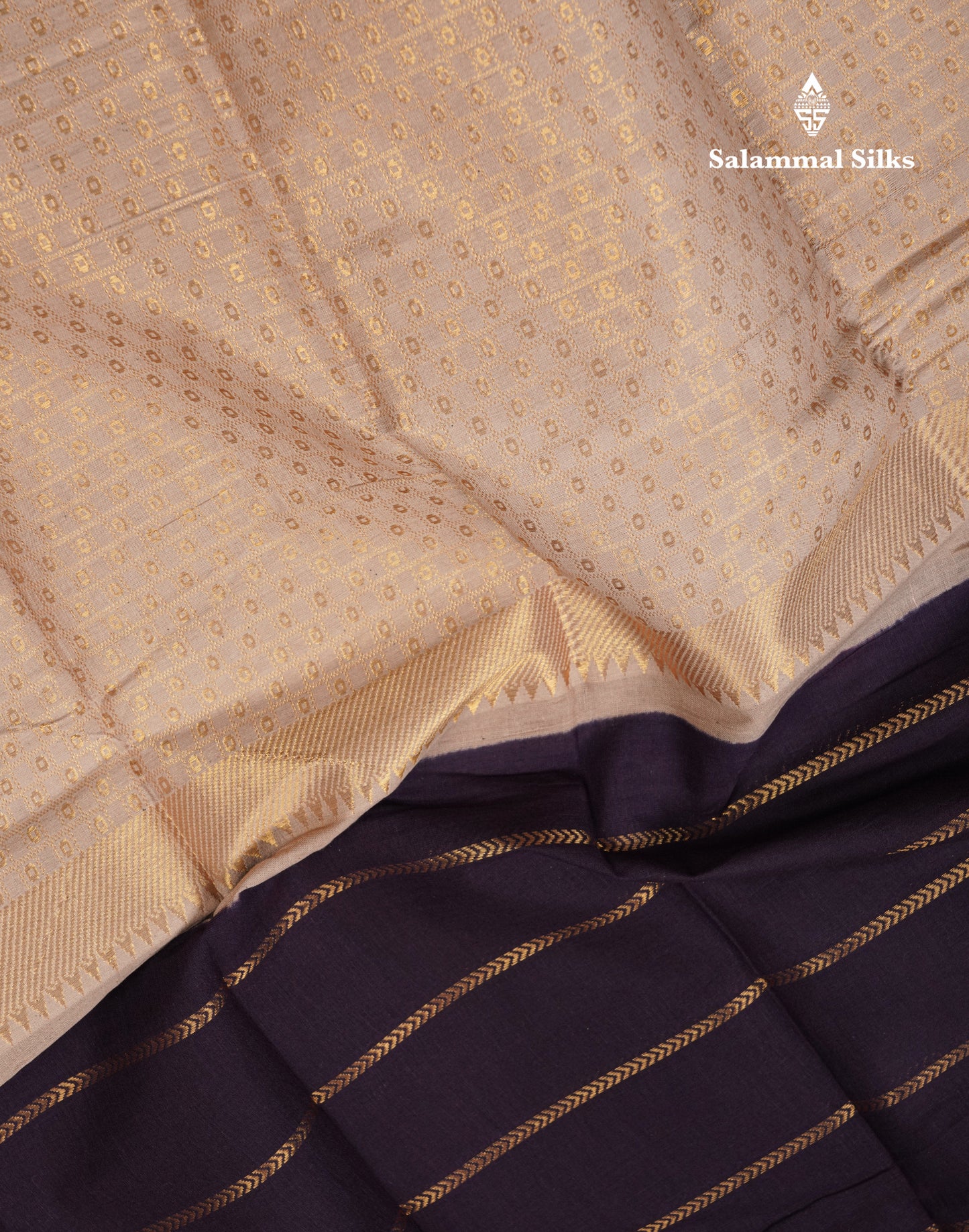 Beautiful Dark Purple Pure Sungudi Cotton Saree With Contrast Sandal Long Border