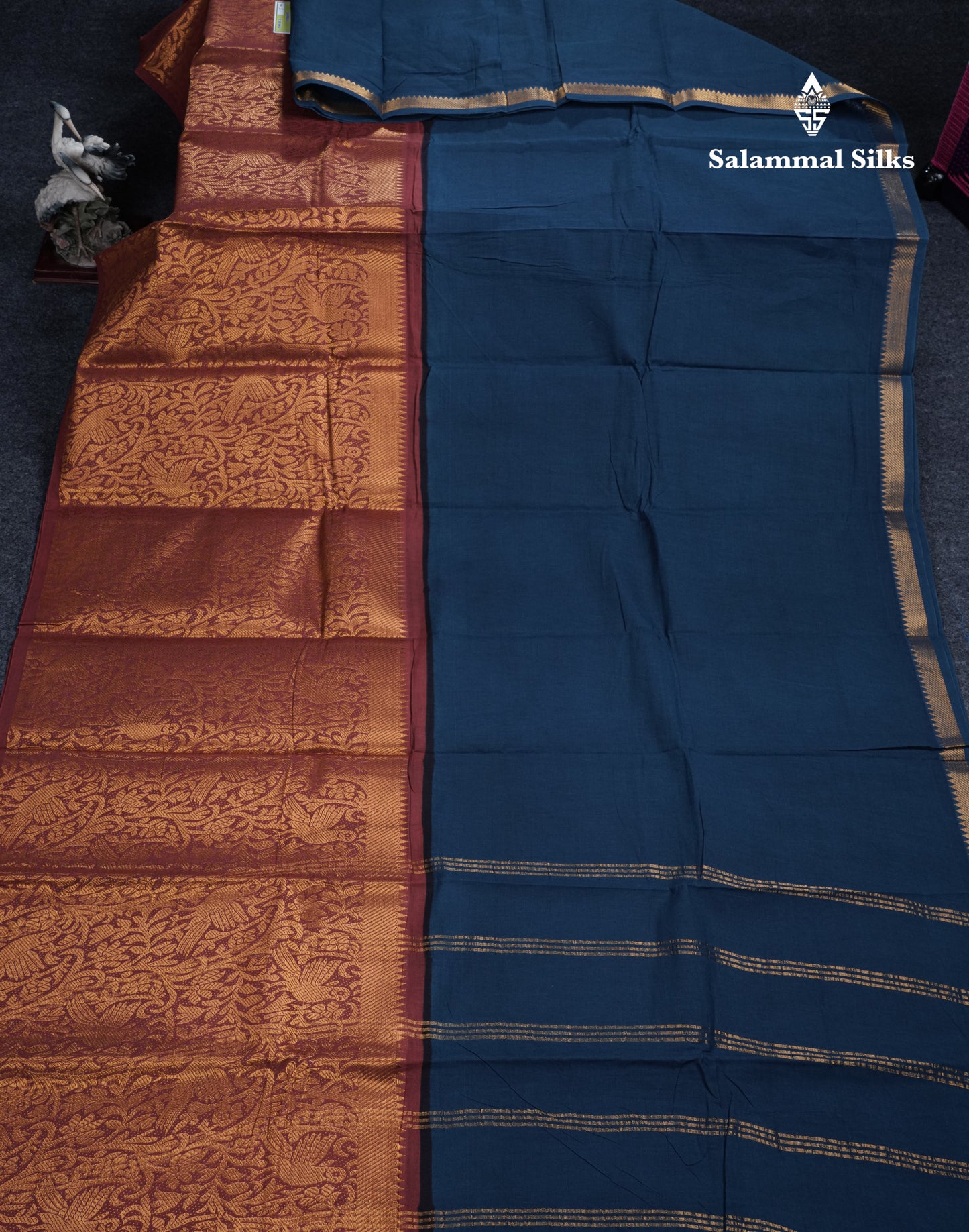 Beautiful Rust Orange Plain Pure Sungudi Cotton Saree With Contrast Brown Long Border