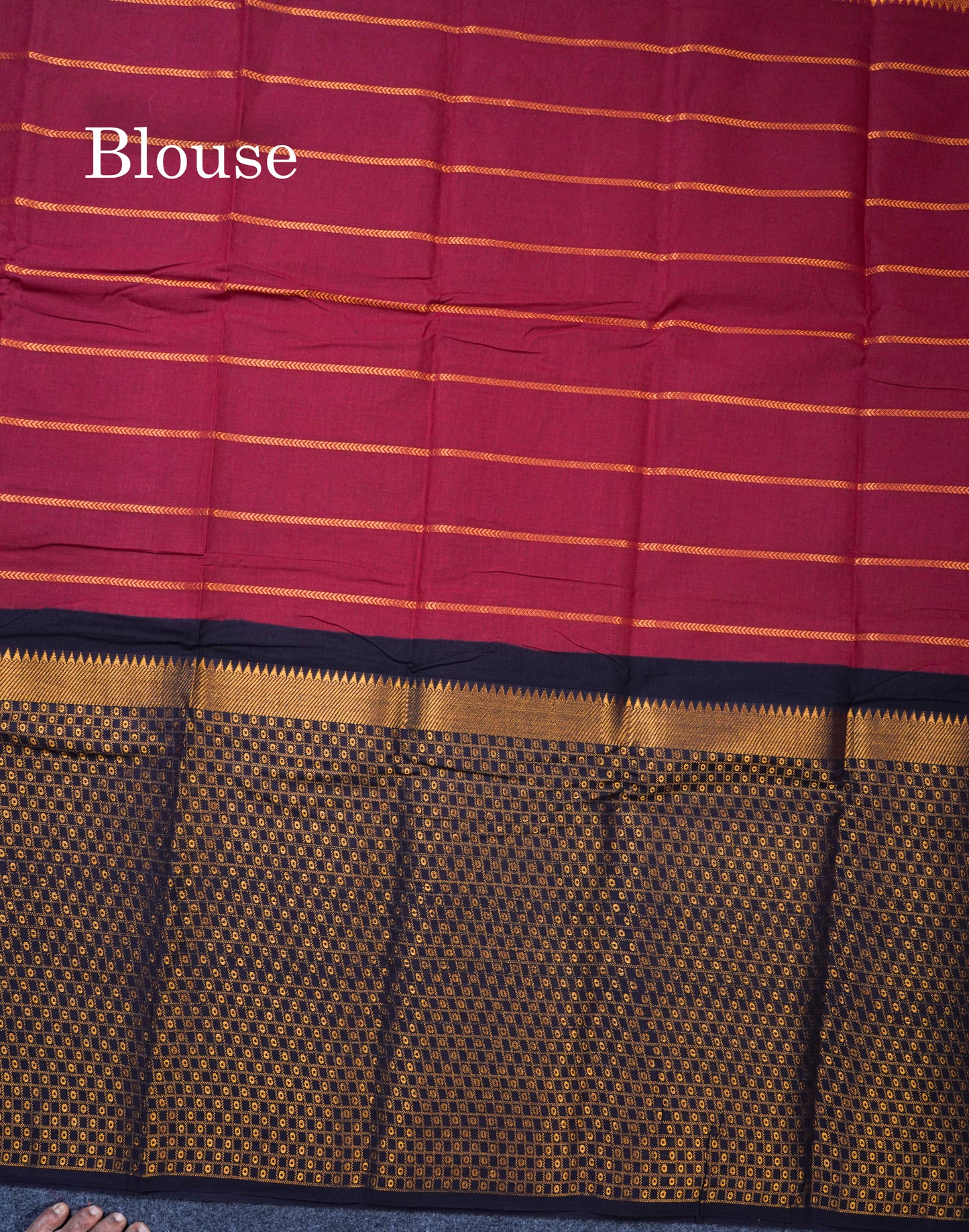 Beautiful Dark Purple Pure Sungudi Cotton Saree With Contrast Sandal Long Border