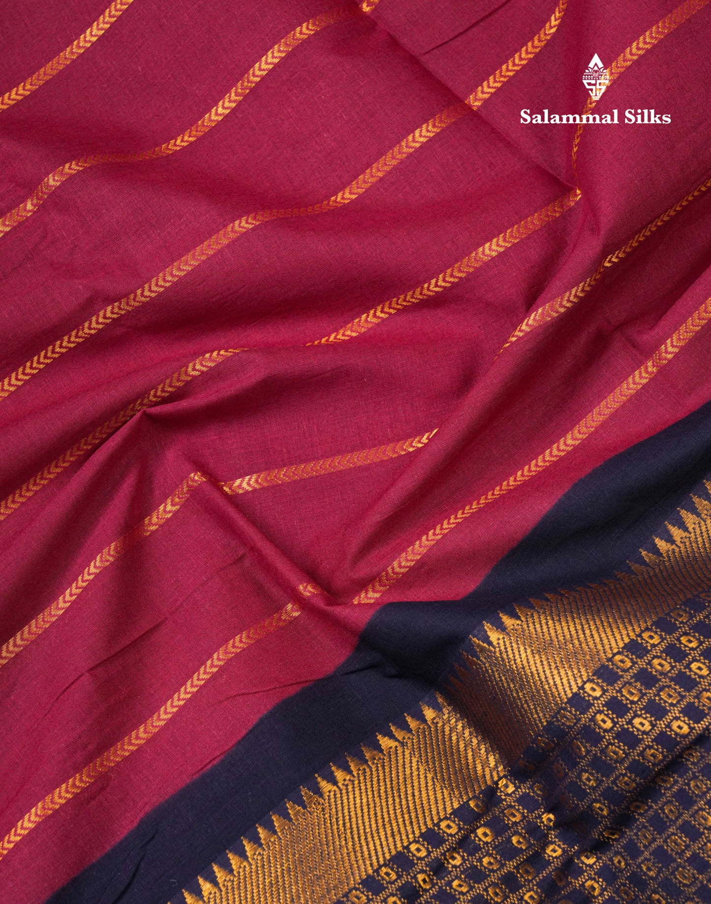 Beautiful Dark Purple Pure Sungudi Cotton Saree With Contrast Sandal Long Border