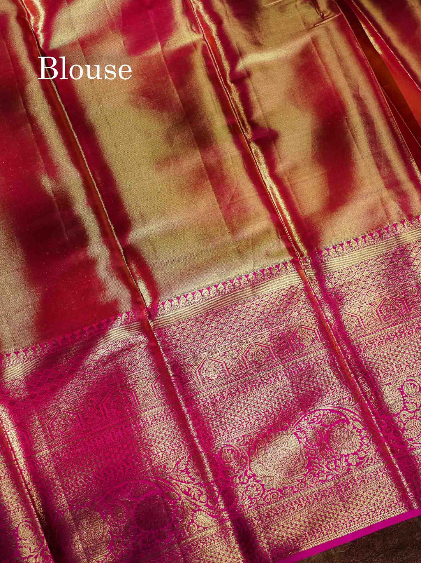 Light Lavender Colour Pure Kanjivaram Silk Saree With Contrast Long Pink Border