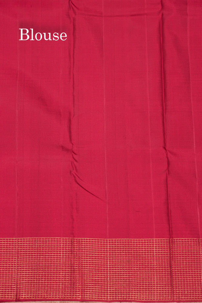 Vairaoosi Maroon Colour Pure Kanjivaram Silk Saree With Small Checks Border