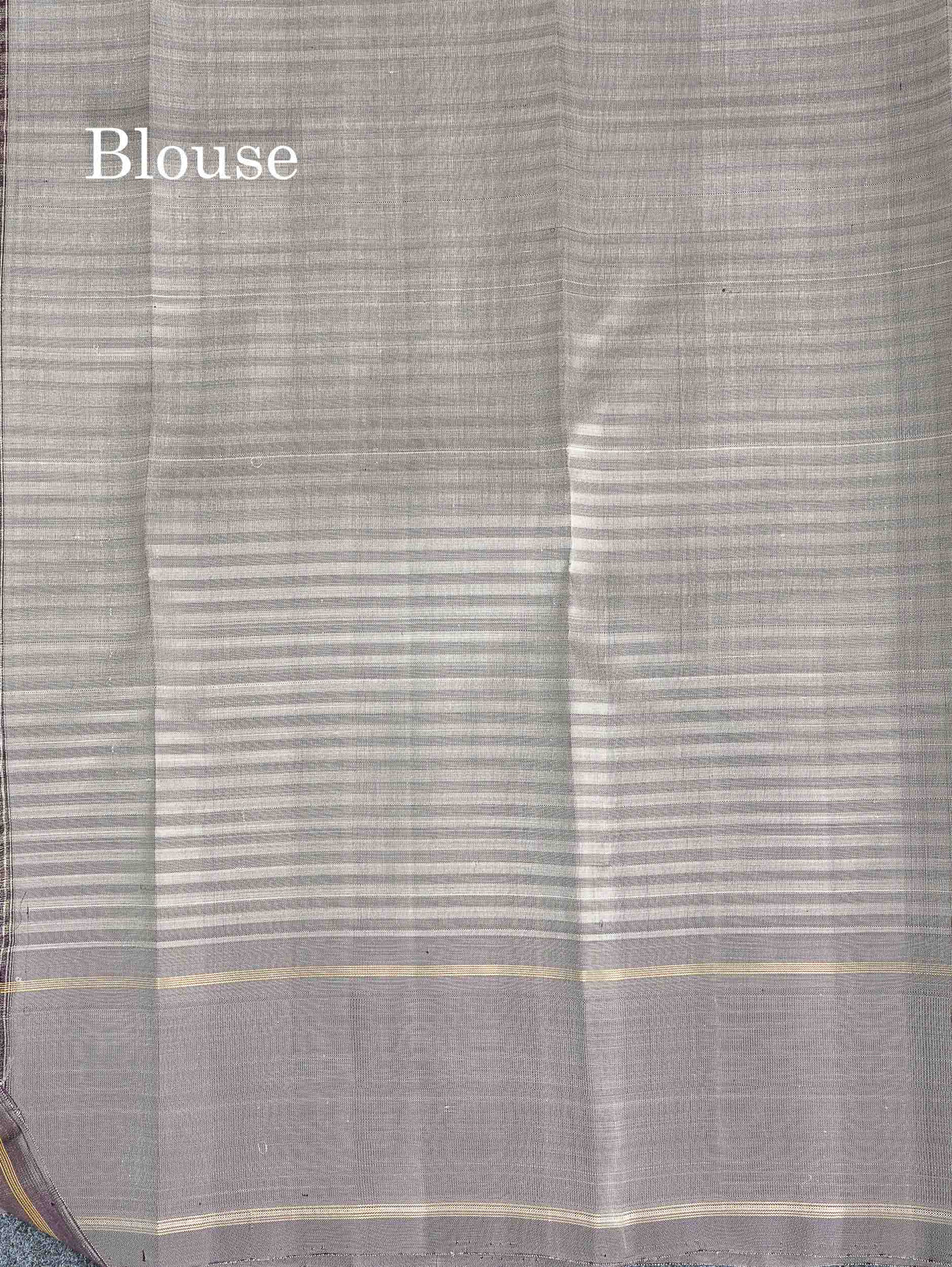 2G Zari Pure Kanjivaram Silk Saree - Beige Colour Body With Contrast Light Grey Gap Border