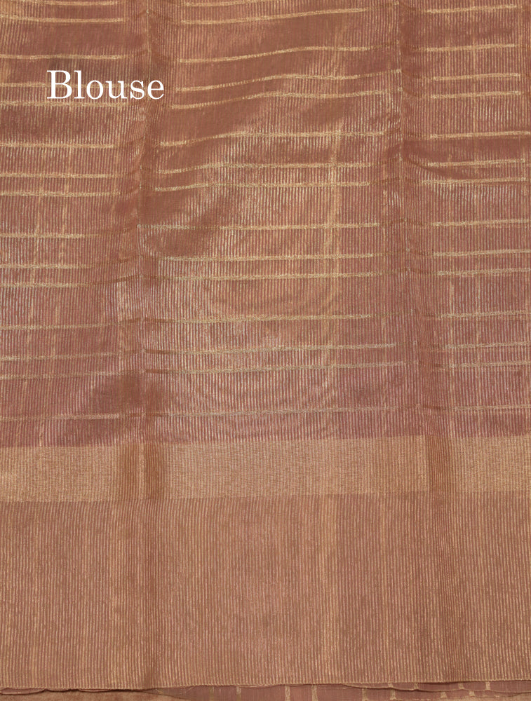 Onion Pink Colour Linen Mix Saree With Tissue Blouse