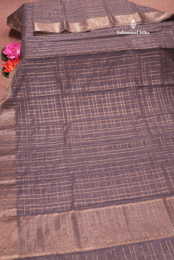 Blue Colour Linen Mix Saree With Tissue Blouse