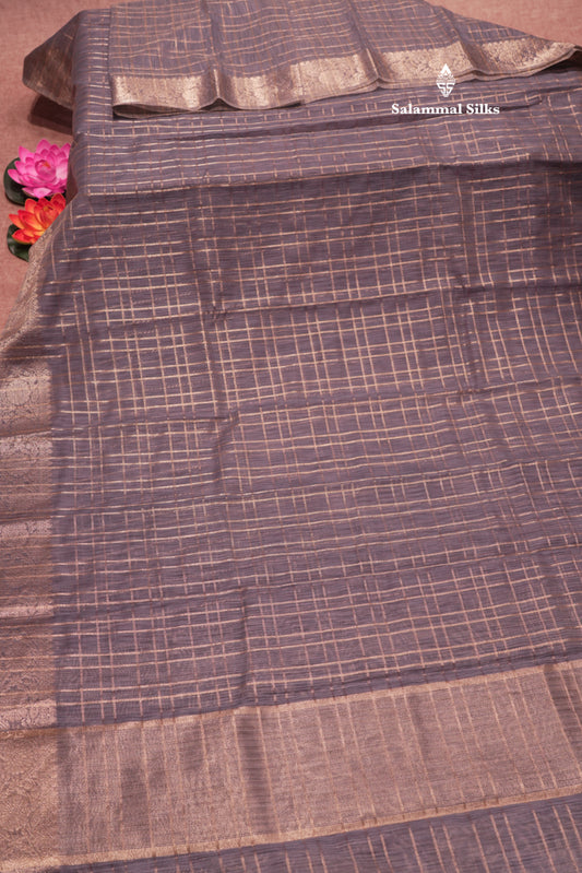 Blue Colour Linen Mix Saree With Tissue Blouse