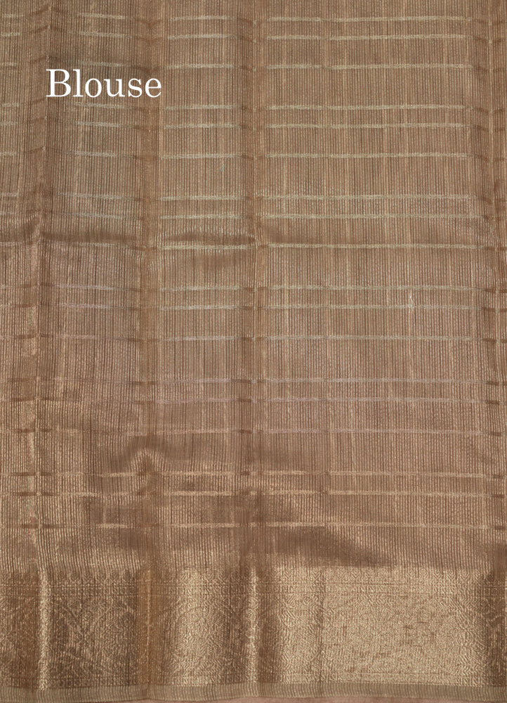 Blue Colour Linen Mix Saree With Tissue Blouse