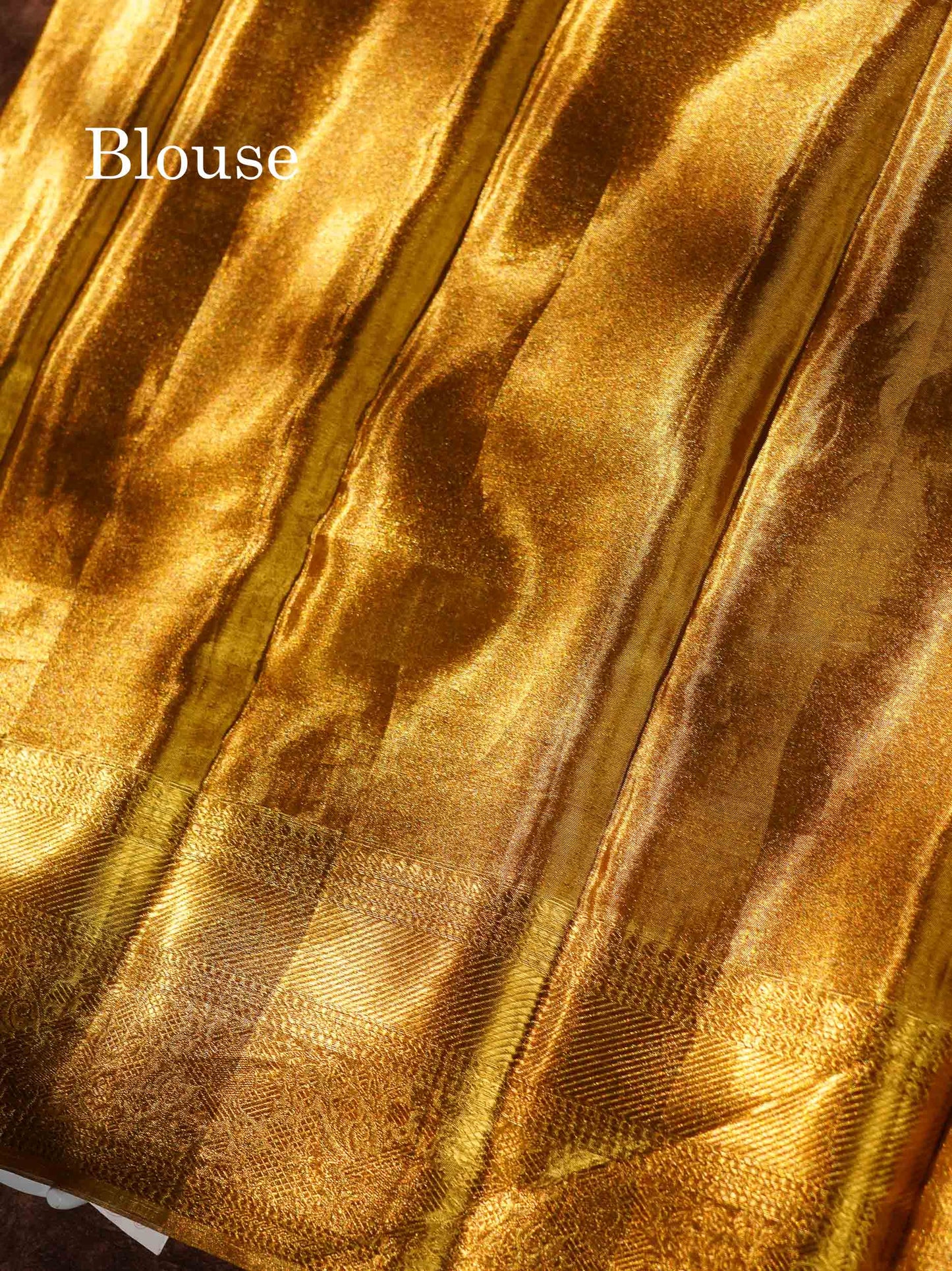 Beautiful Gold Tissue Bridal Pure Kanjivaram Silk Saree With Traditional Border