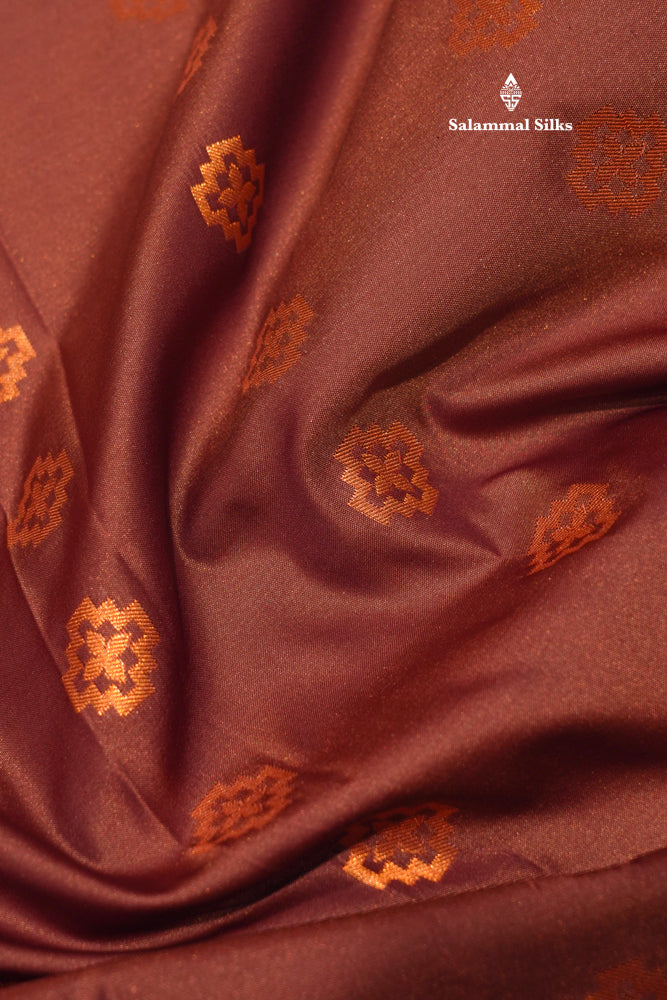 Bottle Green Colour Semi Silk Saree With Copper Zari Border
