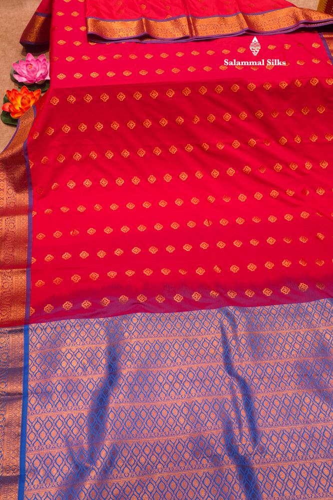 Bottle Green Colour Semi Silk Saree With Copper Zari Border
