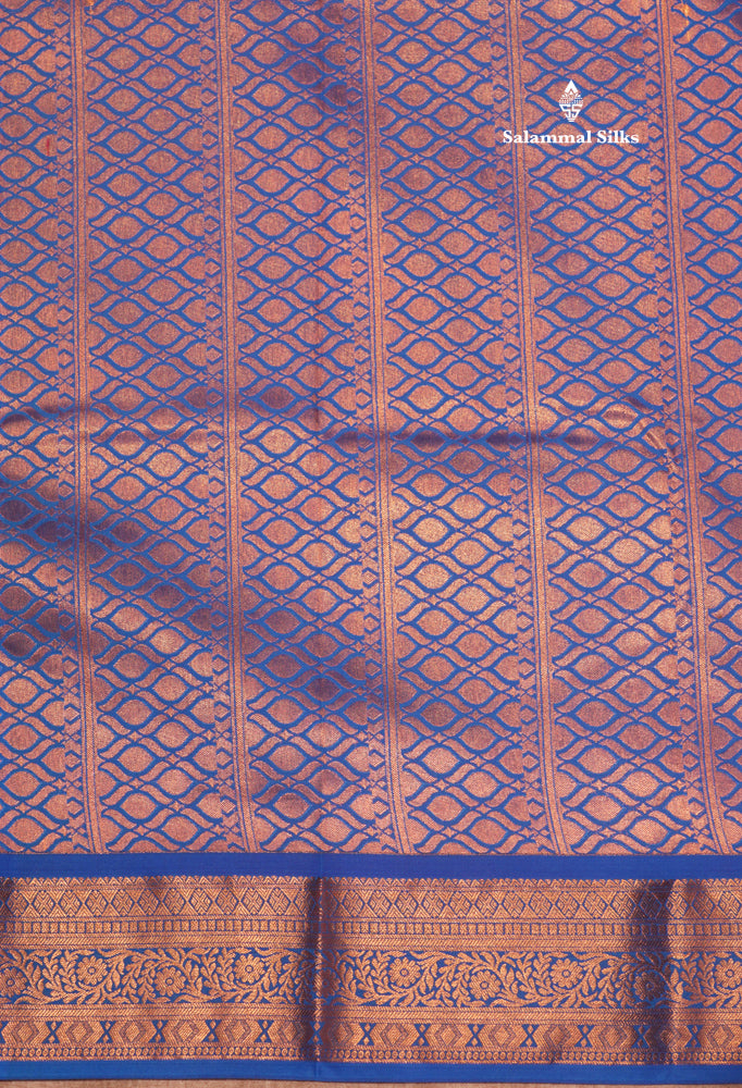 Bottle Green Colour Semi Silk Saree With Copper Zari Border